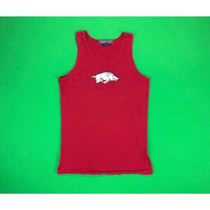 Vintage Arkansas Razorbacks Tank Men's Small Red Tank "Feels Good to be a Hog"